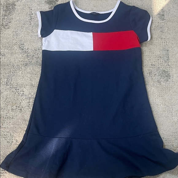 Tommy Hilfiger Navy Dress with Red and White Panel - Picture 1 of 2